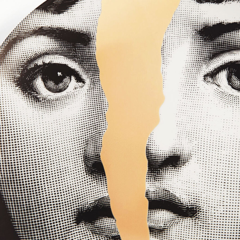 FORNASETTI - Piatto Tema e Variazioni n.10 Bianco/Nero/Oro