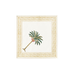 Les Ottomans - Set 4 Tovaglioli Dipinti a Mano 'Palma' Verde