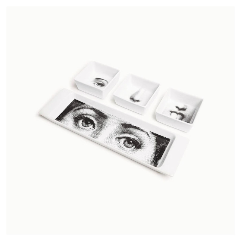 FORNASETTI - Antipastiera 'I Sensi' Bianco/Nero