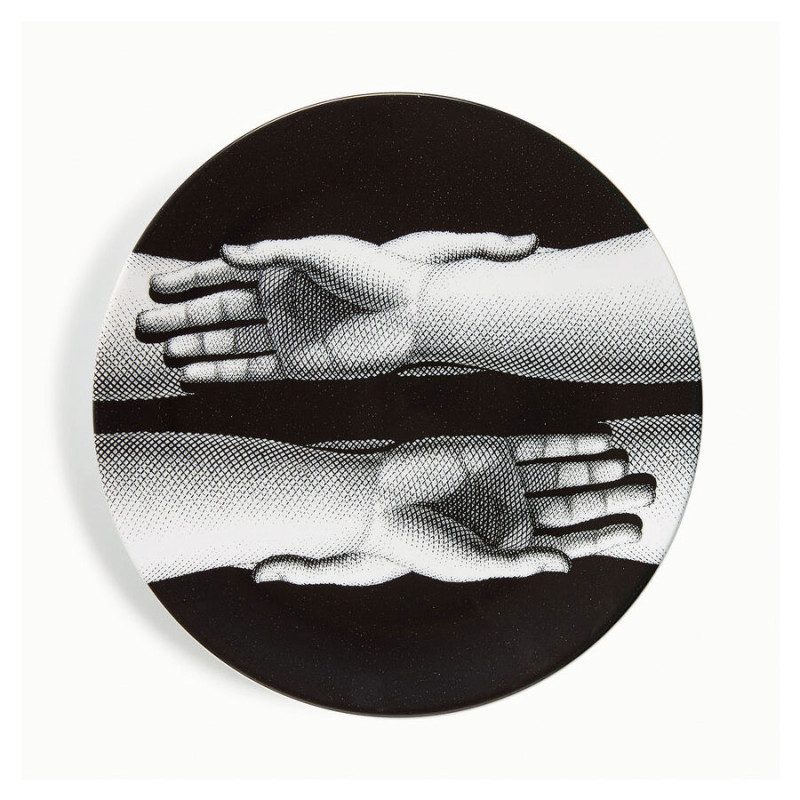 FORNASETTI - Piatto Mani Bianco/Nero