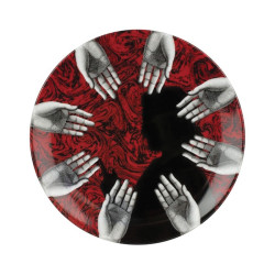 FORNASETTI - Piatto Mani 'Don Giovanni' Bianco/Nero/Rosso