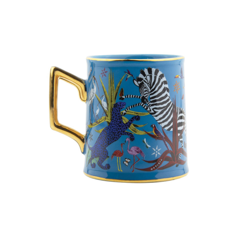 Ortigia Sicilia - Tazza in Ceramica Blu 'Jungle'