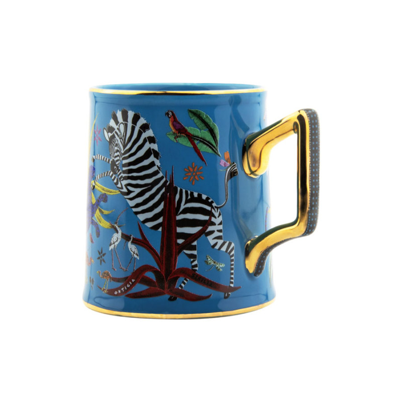 Ortigia Sicilia - Tazza in Ceramica Blu 'Jungle'
